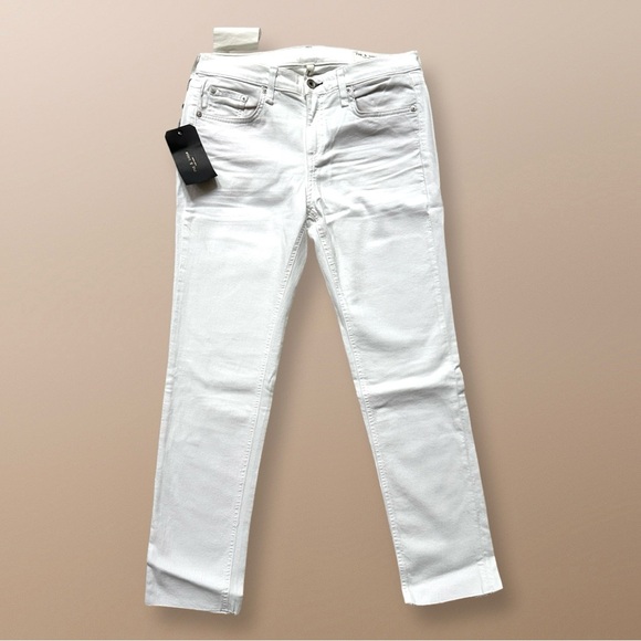NWT $195 Rag & Bone White Ankle Dre Capri Jeans Size 27 - Picture 2 of 11